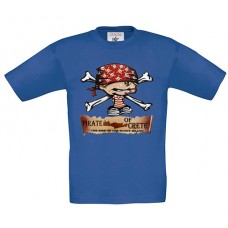 Παιδικό T-Shirt Μπλε Ρουαγιάλ Βαμβακερό με Στάμπα Pirate Of Crete Πειρατής με Μπαντάνα