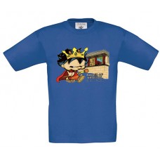 Παιδικό T-Shirt Μπλέ Βαμβακερό με Στάμπα Βασιλιά Μίνωα