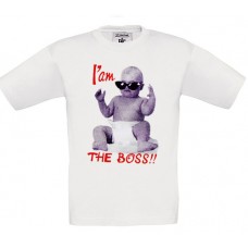 Παιδικό T-Shirt Ασπρο Βαμβακερό με Στάμπα Μωρό και I'm The Boss