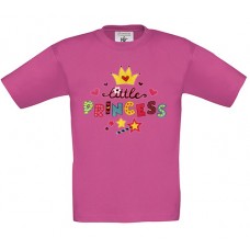 Παιδικό T-Shirt Φούξια Βαμβακερό με Στάμπα Πολύχρωμη Little Princess