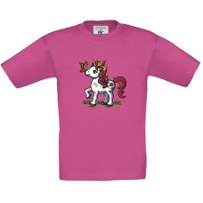 Παιδικό T-Shirt Φούξια Βαμβακερό με Στάμπα Μονόκερος με Πεταλούδα