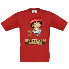 Παιδικό T-Shirt Κόκκινο Βαμβακερό με Στάμπα Άρτεμις