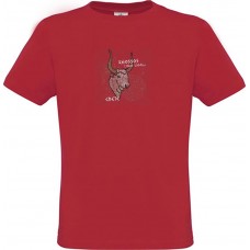 Ανδρικό T-Shirt Κόκκινο Βαμβακερό με Μινωικό Ταύρο και Λαβύρινθο