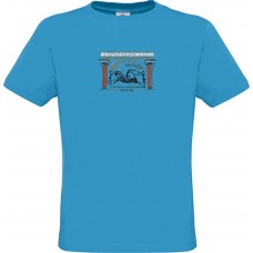 Ανδρικό T-Shirt Γαλάζιο Βαμβακερό με Παλάτι της Κνωσού