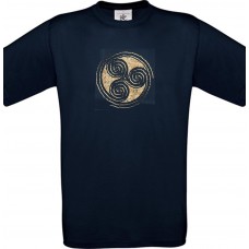 Ανδρικό T-Shirt Σκούρο Μπλε Βαμβακερό με στάμπα Μοτίβο Κύκλων