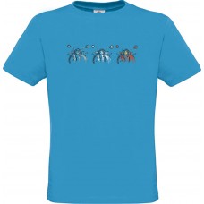 Ανδρικό T-Shirt Ανοιχτό Μπλε Βαμβακερό με στάμπα Τρείς Βέσπα